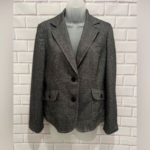 Talbots Vintage Wool Blend Tailored Classic gray Blazer Jacket Size 8